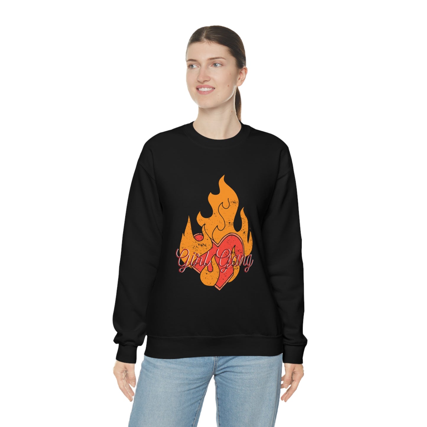 Girl Gang on Fire Crewneck Sweatshirt