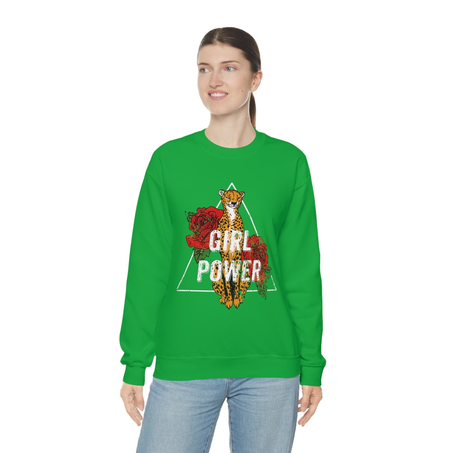 Girl Power Cheetah Edition Crewneck Sweatshirt