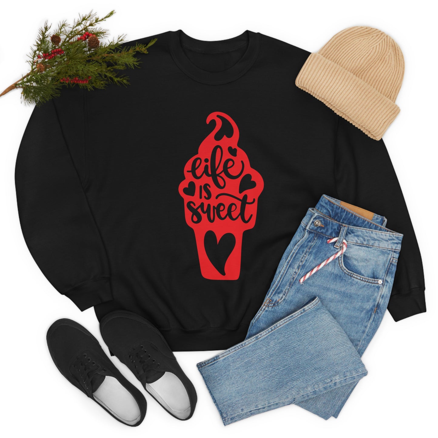 Life_is_sweet Crewneck Sweatshirt