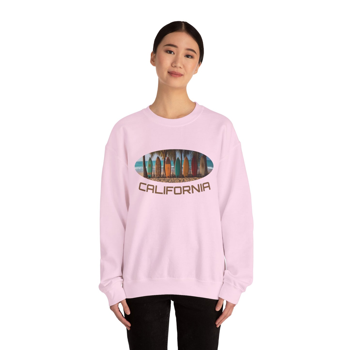 California beautiful surfer beach Crewneck Sweatshirt