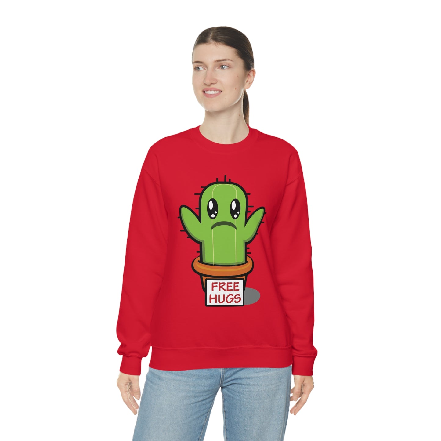 Free hugs sad cactus Crewneck Sweatshirt