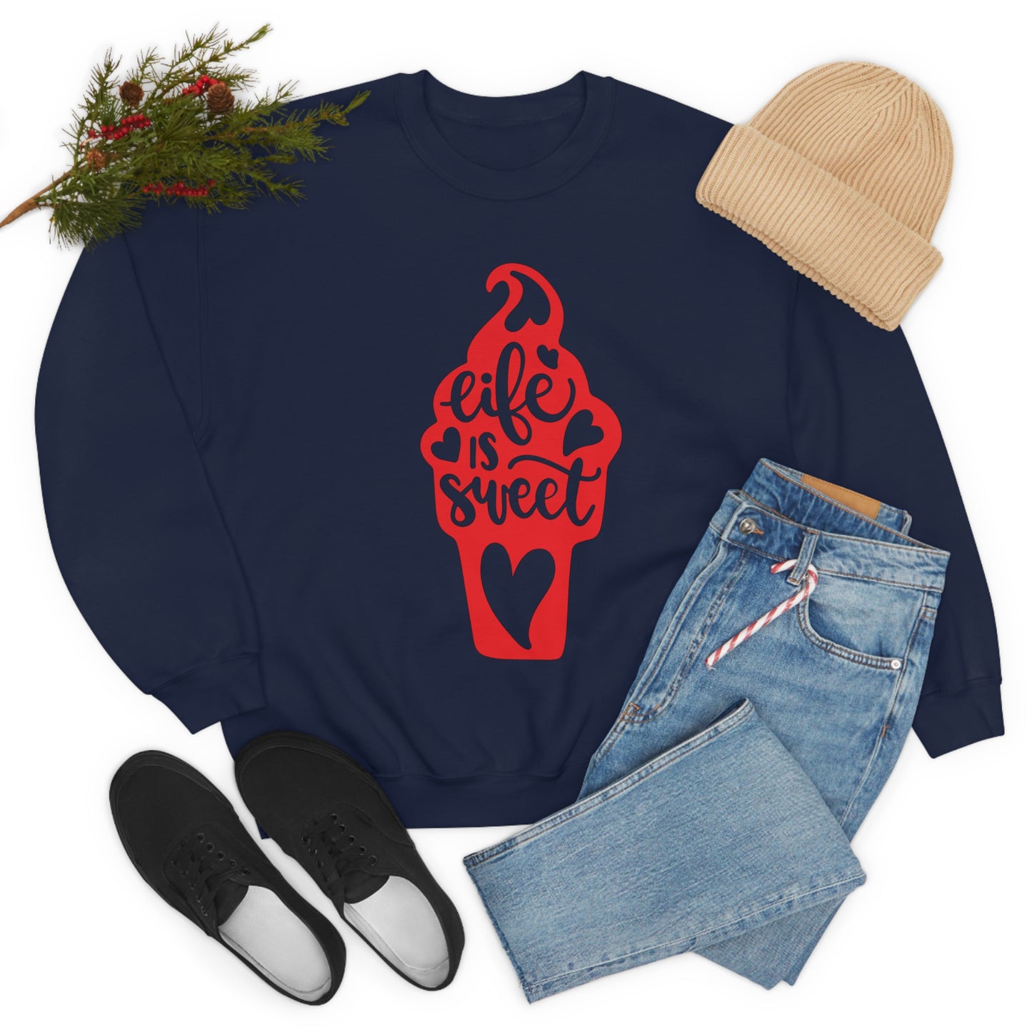 Life_is_sweet Crewneck Sweatshirt