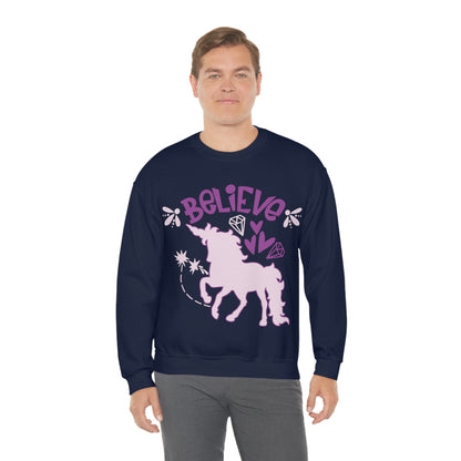 Unicorns_Believe Crewneck Sweatshirt