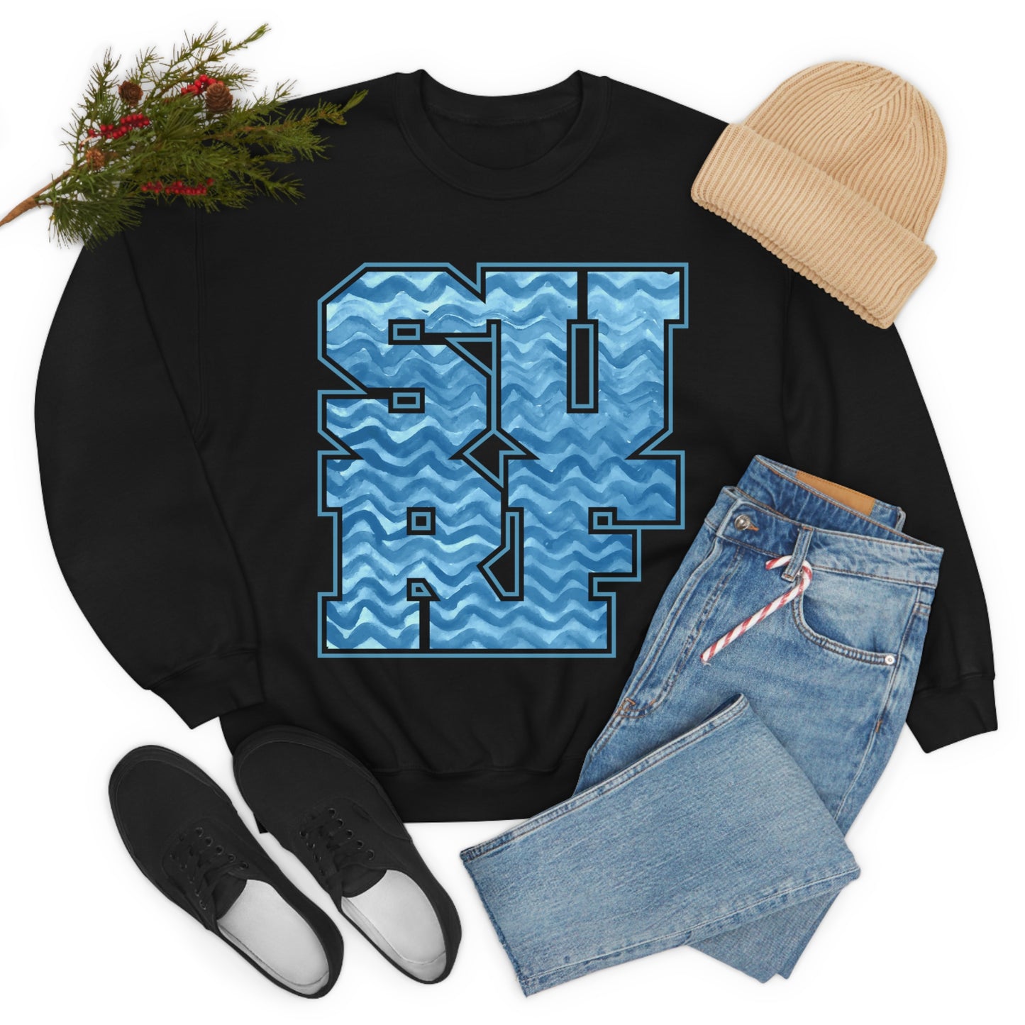 Surf Wavy Crewneck Sweatshirt