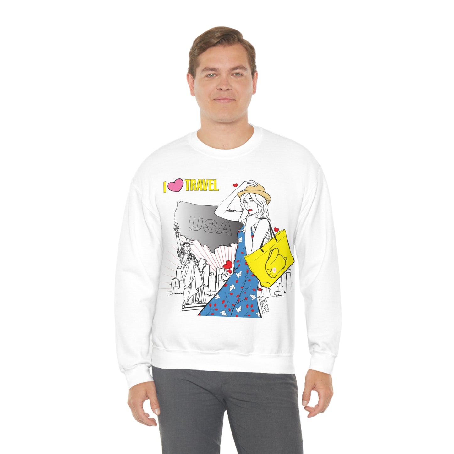 I love to travel _1 Crewneck Sweatshirt