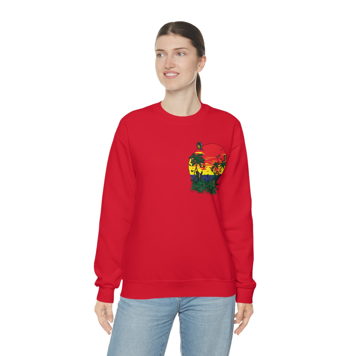 Sunset Butterfly Vibes Crewneck Sweatshirt