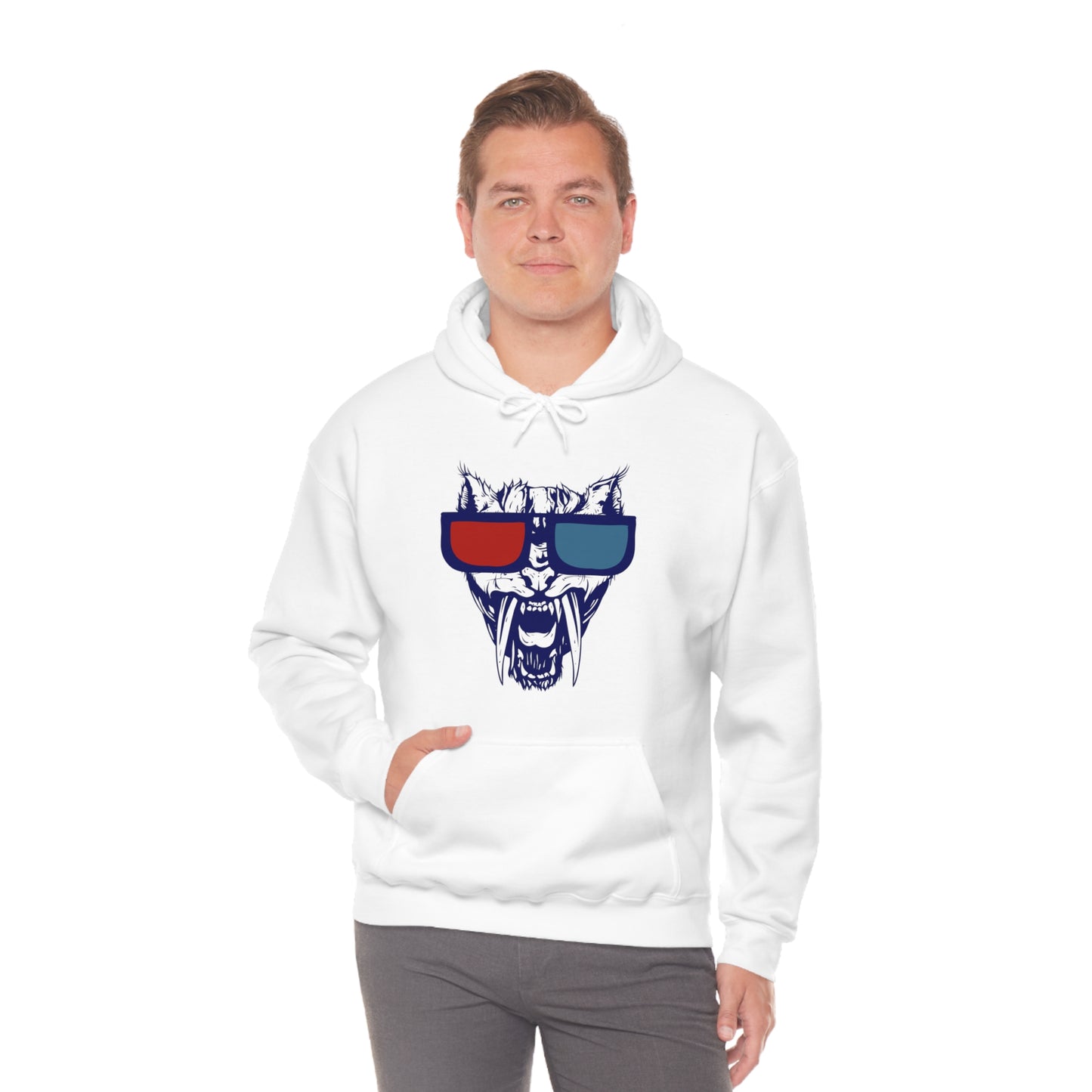 3D Glasses Tiger Hoodie