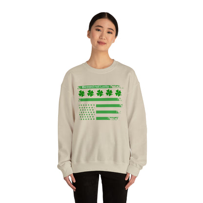 Blessed not lucky St. Patrick's flag Crewneck Sweatshirt