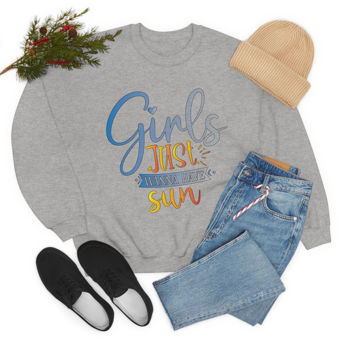 Girls Just Wanna Have Sun Crewneck Sweatshirt