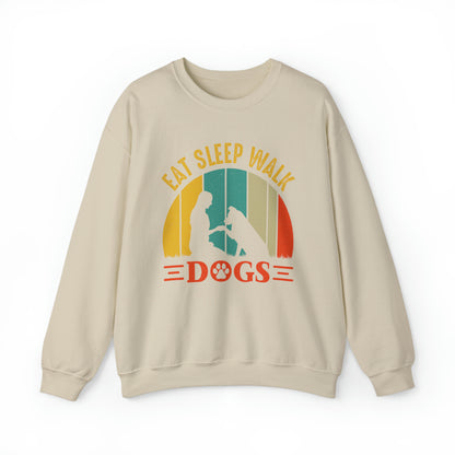 Eat sleep walk dogs vintage Crewneck Sweatshirt