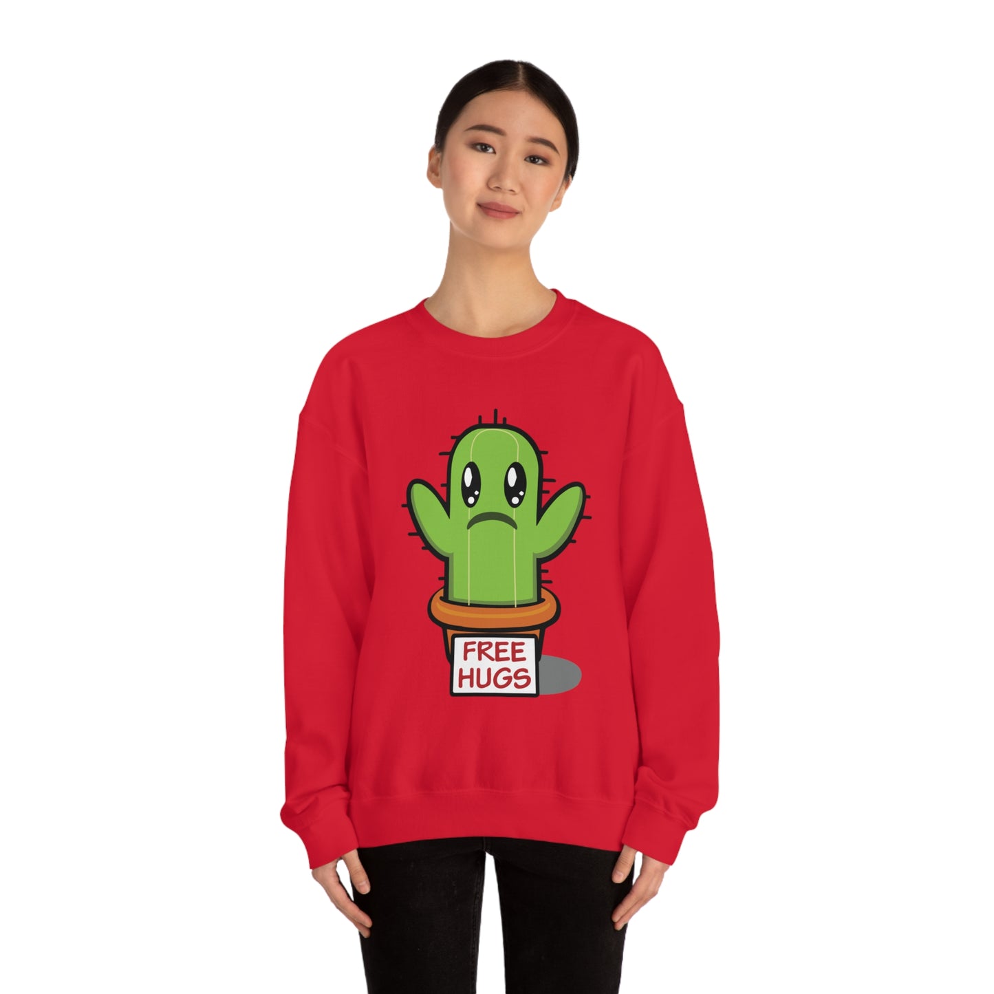 Free hugs sad cactus Crewneck Sweatshirt