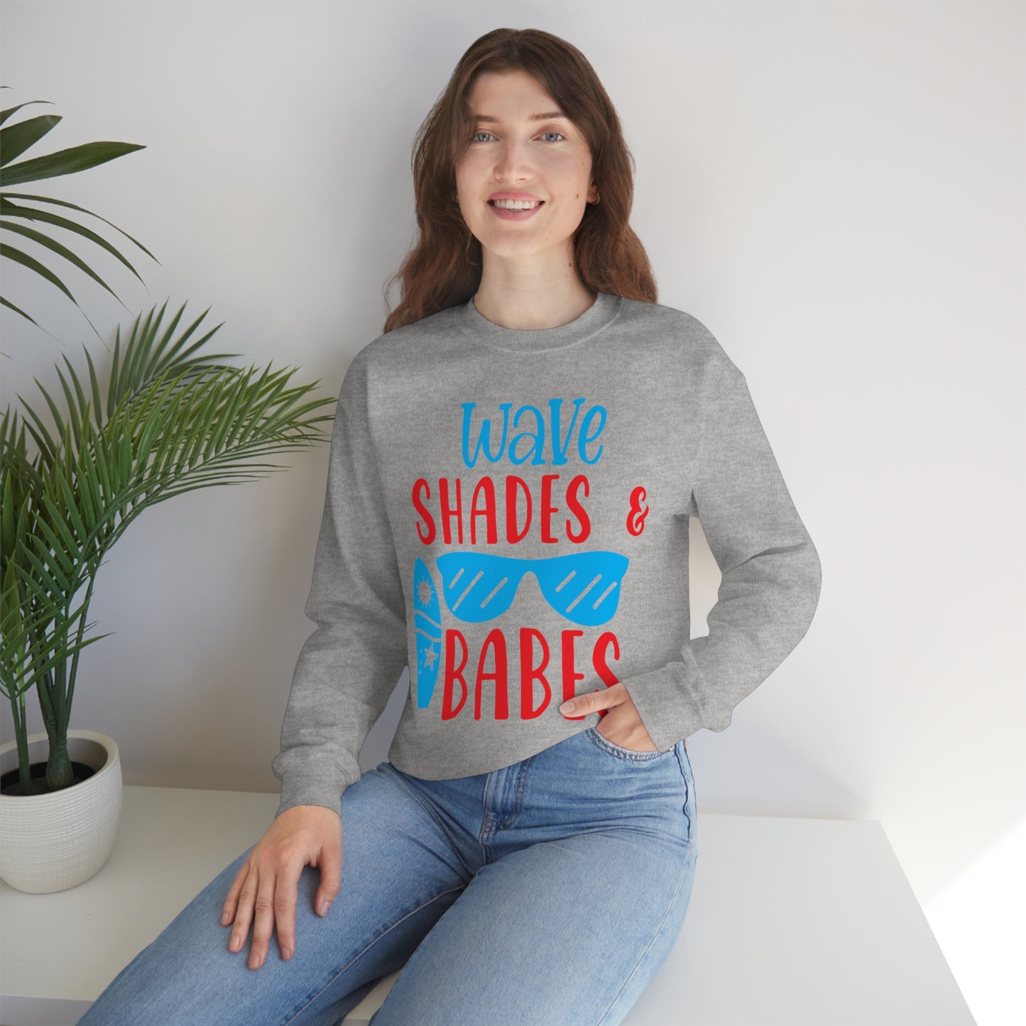 Wave Shades and Babes Crewneck Sweatshirt