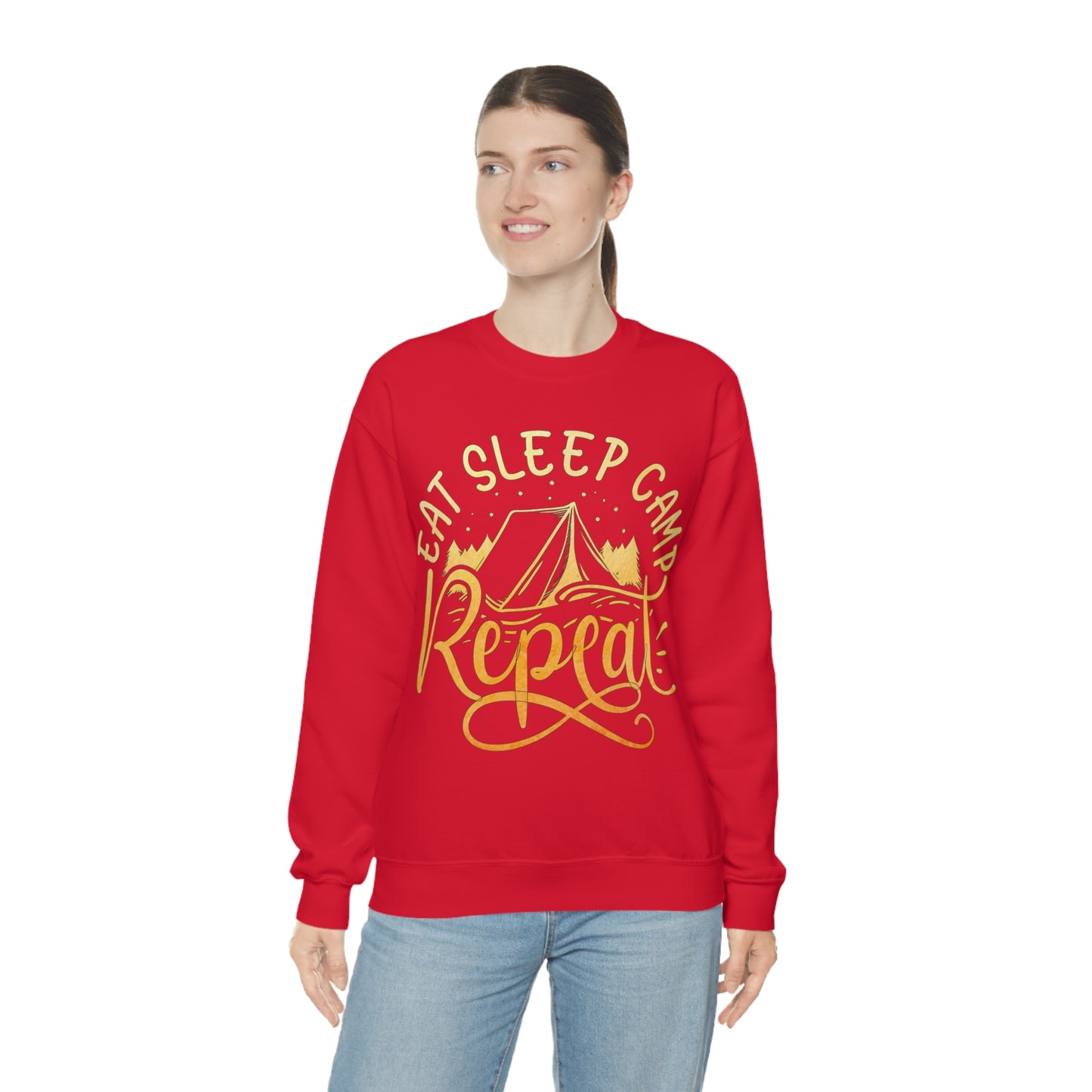 Eat Sleep Camp Repeat Crewneck Sweatshirt