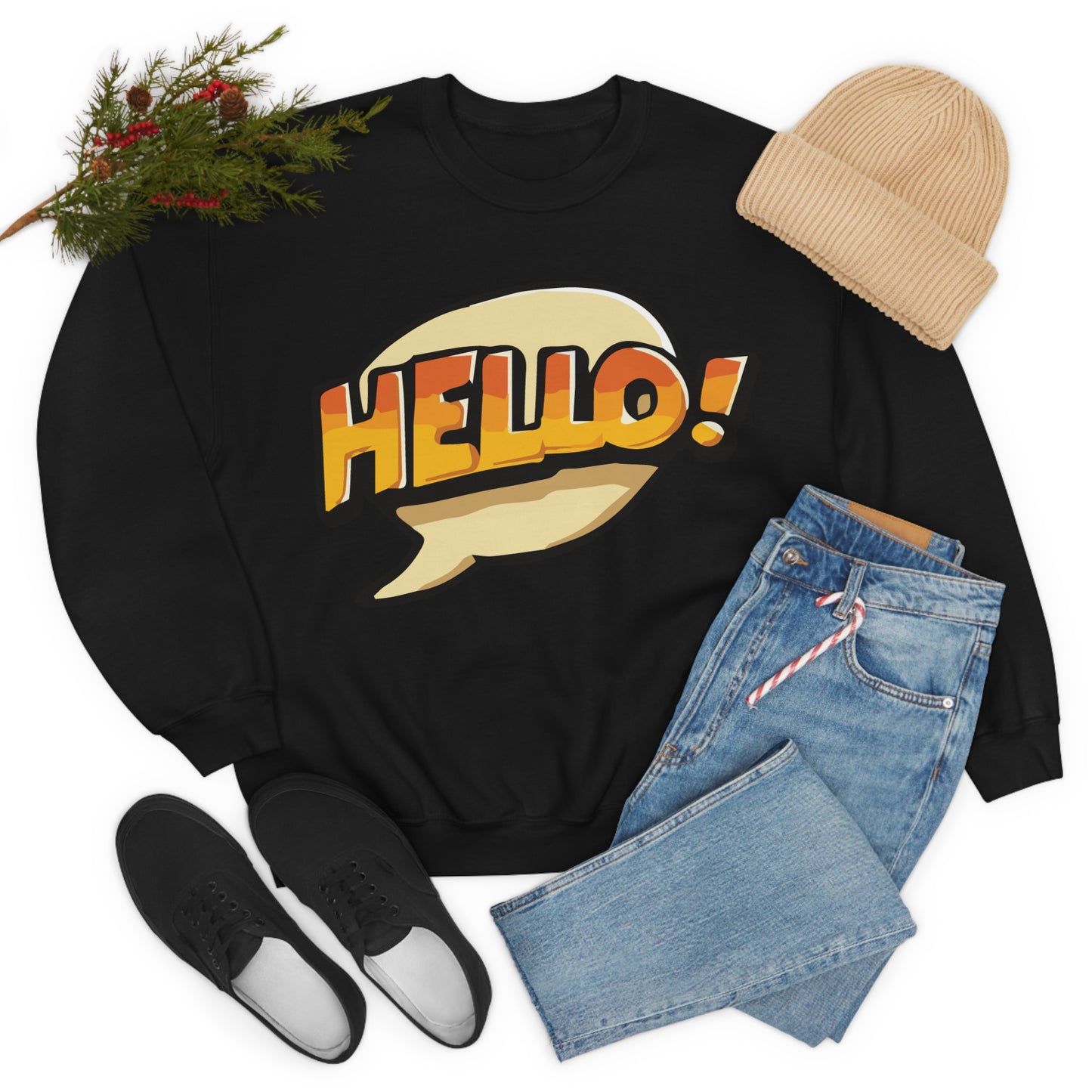 Hello! colorful Crewneck Sweatshirt