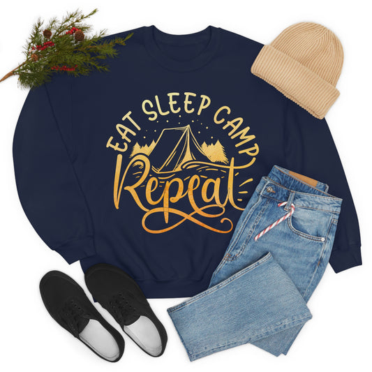 Eat Sleep Camp Repeat Crewneck Sweatshirt