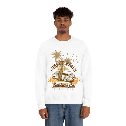 Sunset Beach Surfing Paradise Crewneck Sweatshirt