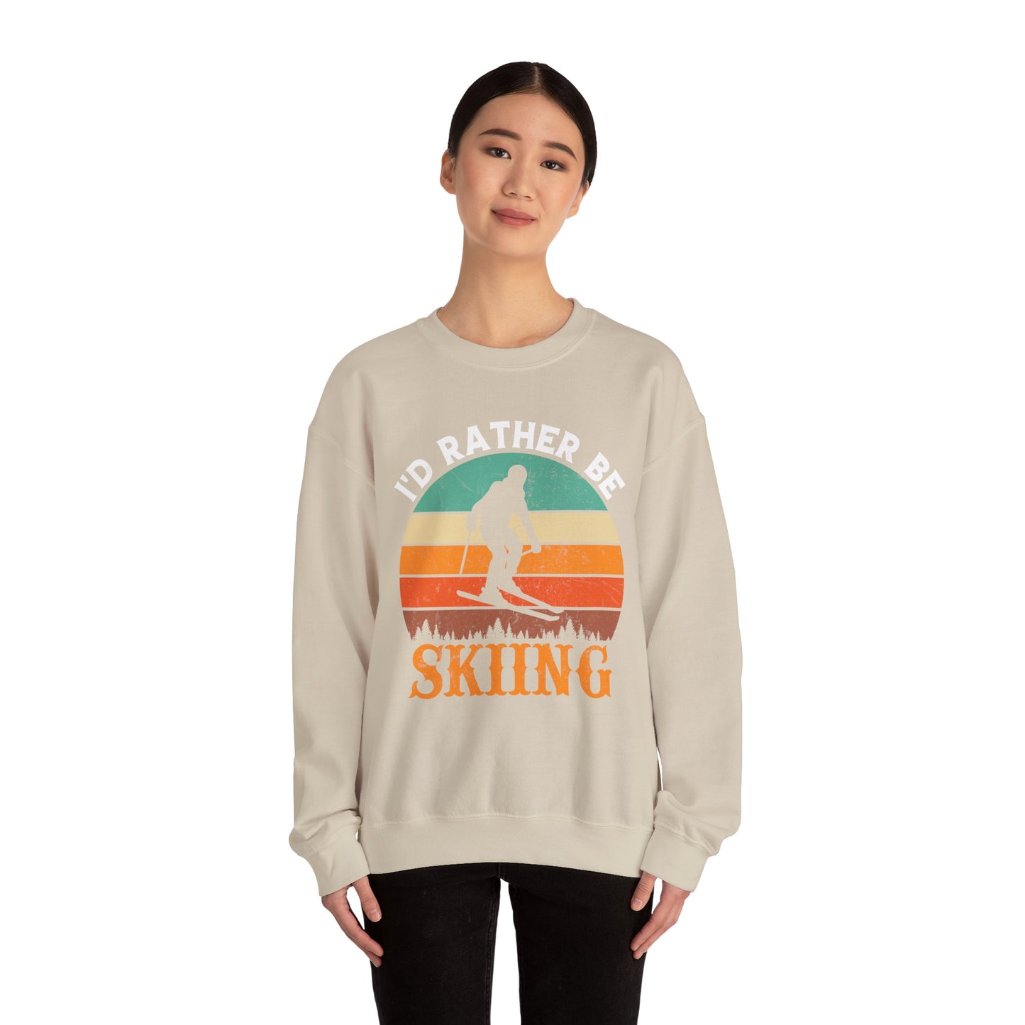 Rather be skiing vintage Crewneck Sweatshirt