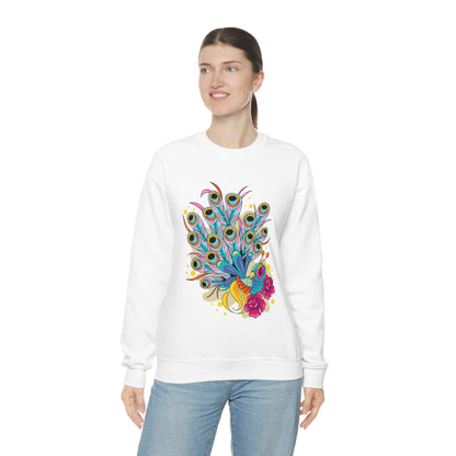 Colorful Peacock Crewneck Sweatshirt