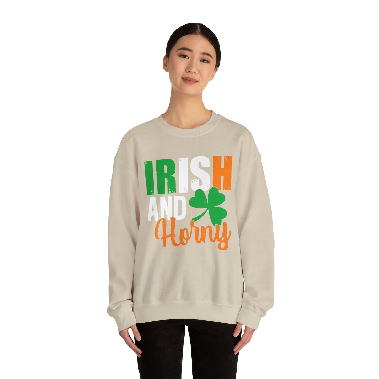 Irish and horny Crewneck Sweatshirt