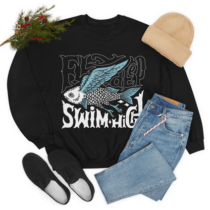 Fly deep swim high Crewneck Sweatshirt