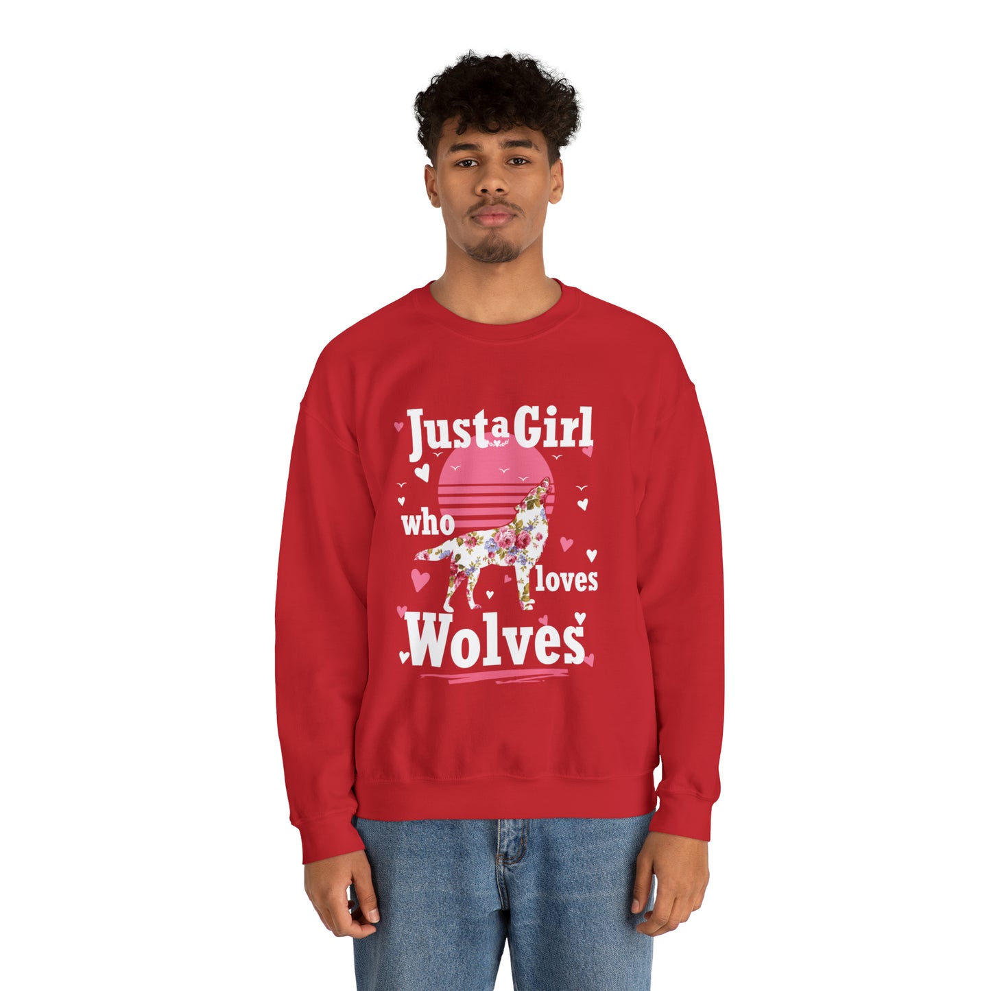 Just A Girl Who Loves Wolves Crewneck Sweatshirt