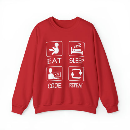 Eat sleep Code Repeat Crewneck Sweatshirt