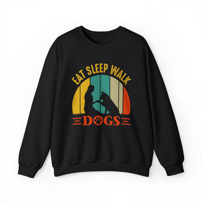 Eat sleep walk dogs vintage Crewneck Sweatshirt