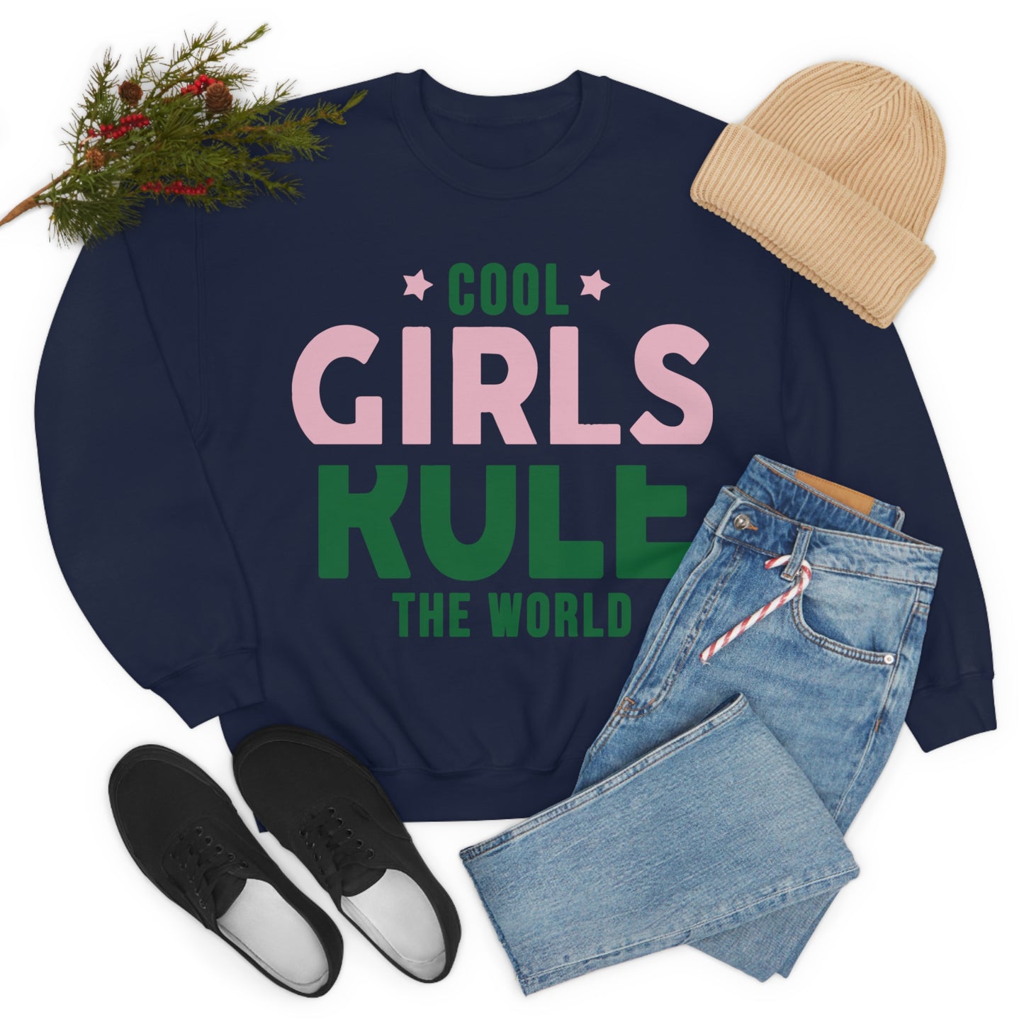 girls rule Crewneck Sweatshirt