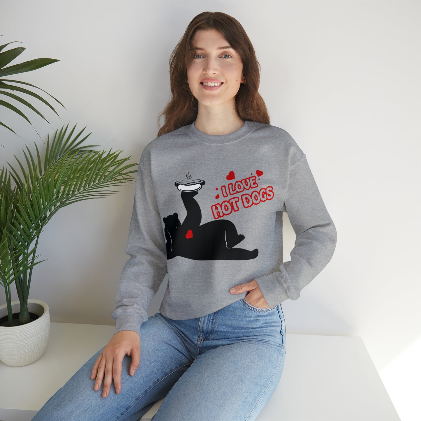 i love hot dogs Crewneck Sweatshirt