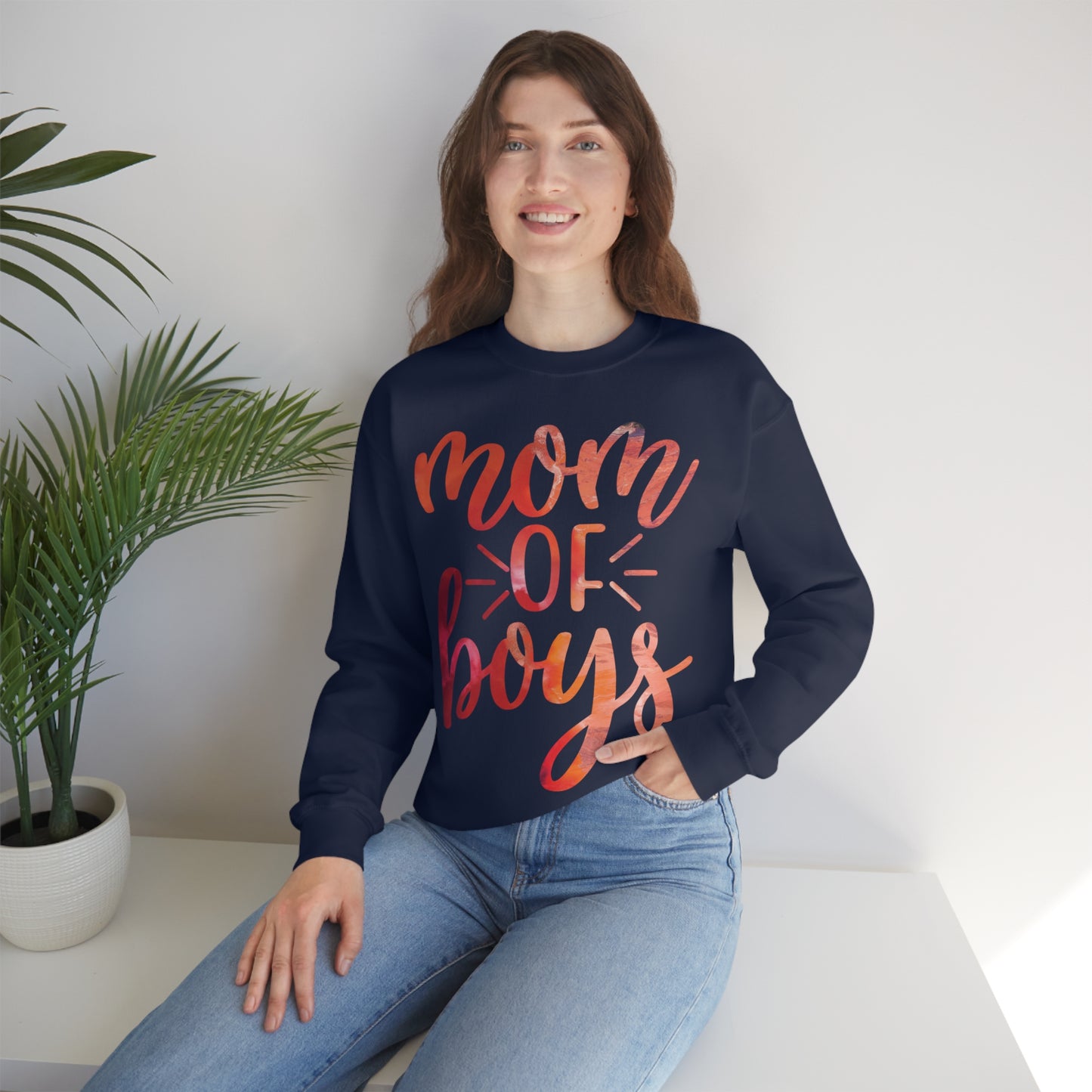 mom of boys Crewneck Sweatshirt