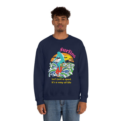 Surfing A Way of Life Crewneck Sweatshirt