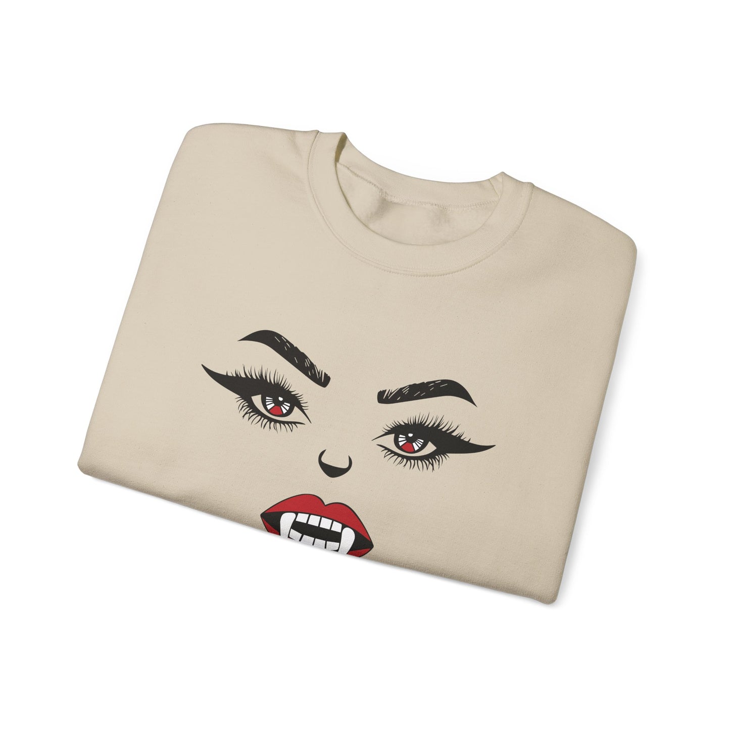 Sexy woman vampire mouth Crewneck Sweatshirt