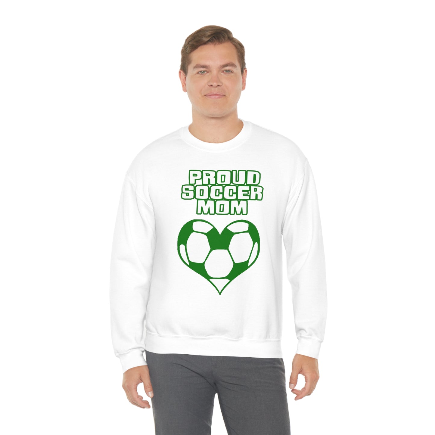 Proud -soccer-mom Heart Crewneck Sweatshirt