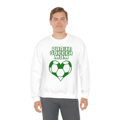 Proud -soccer-mom Heart Crewneck Sweatshirt