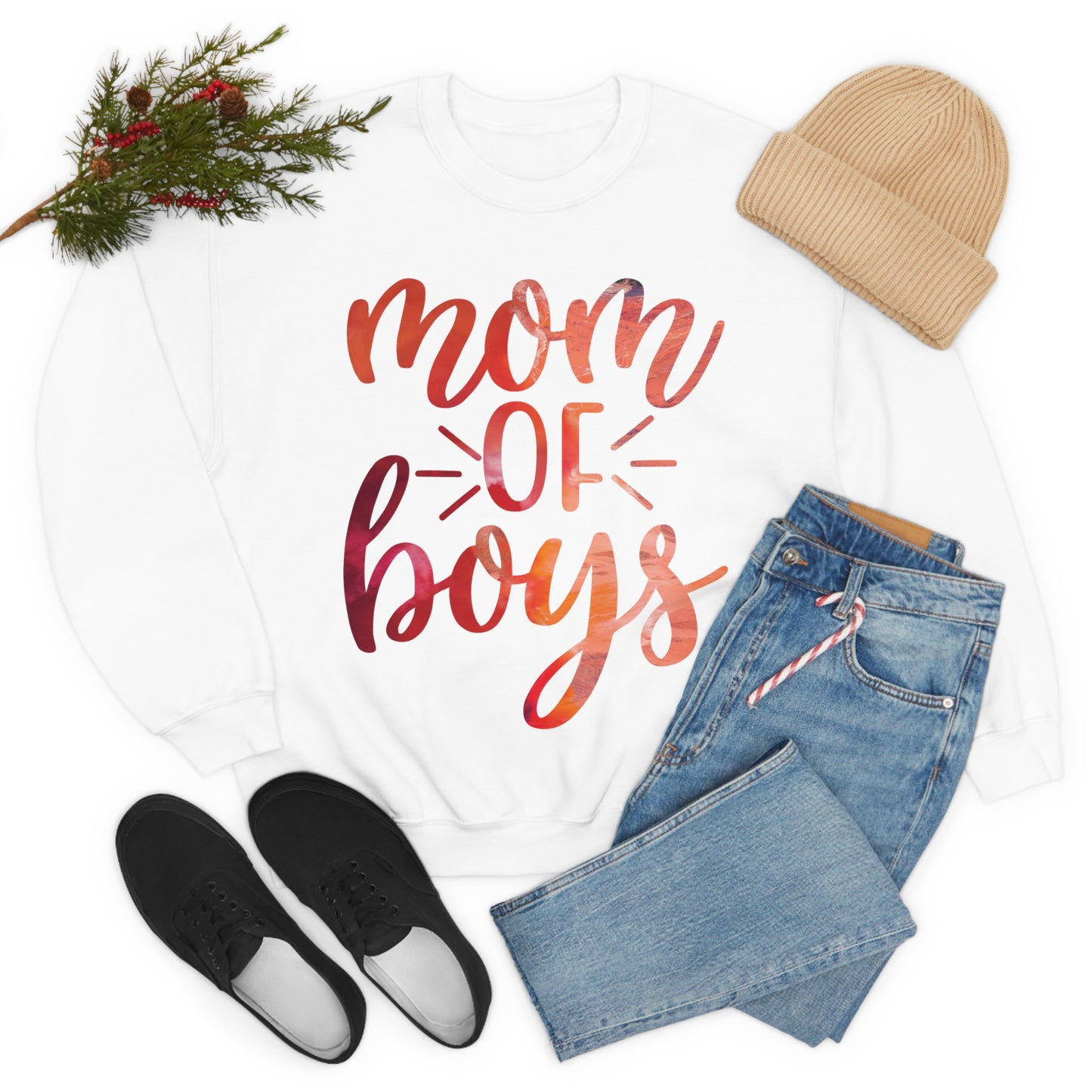 mom of boys Crewneck Sweatshirt