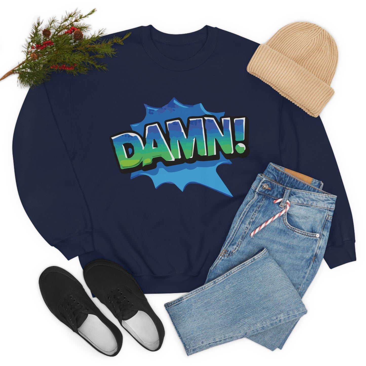 Damn! colorful Crewneck Sweatshirt