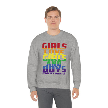 Girls Love Girls and Boys Crewneck Sweatshirt