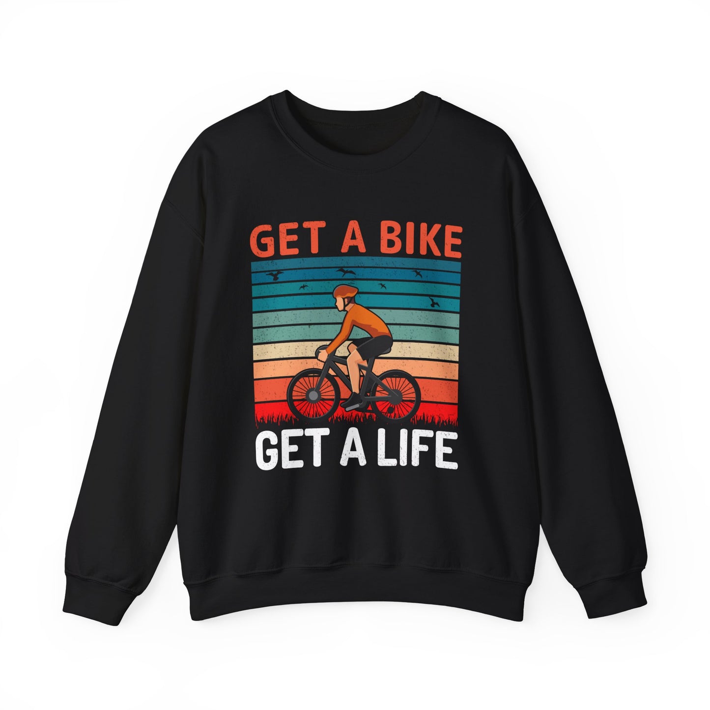 Get a bike and get a life vintage Crewneck Sweatshirt