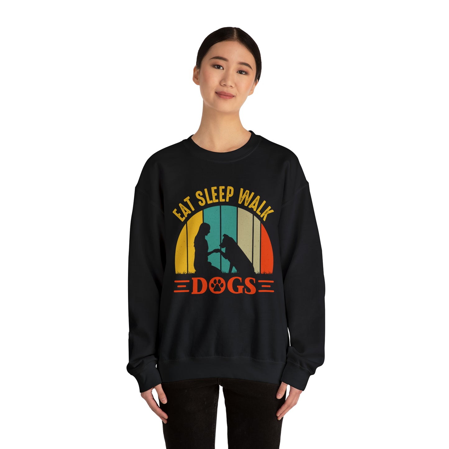 Eat sleep walk dogs vintage Crewneck Sweatshirt