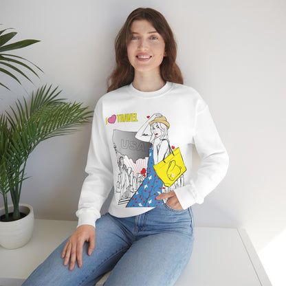 I love to travel _1 Crewneck Sweatshirt