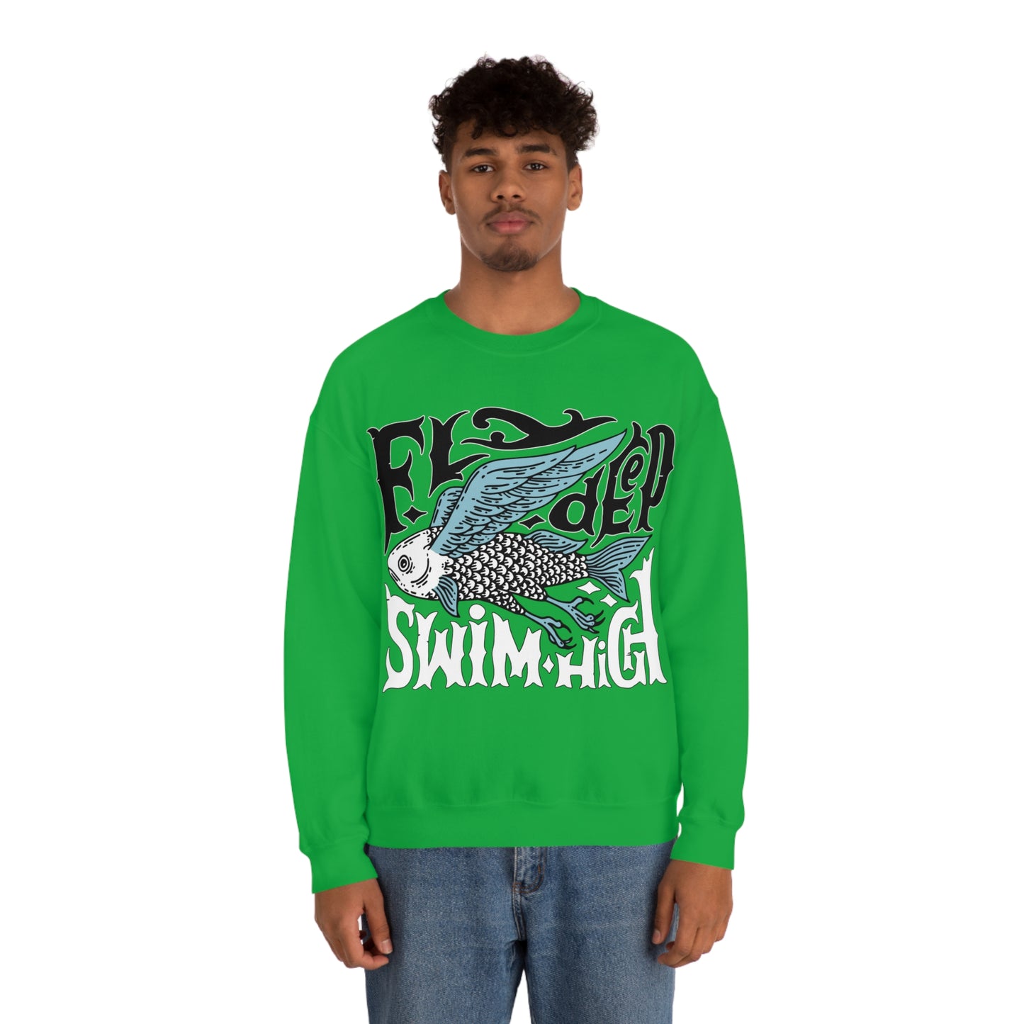 Fly deep swim high Crewneck Sweatshirt