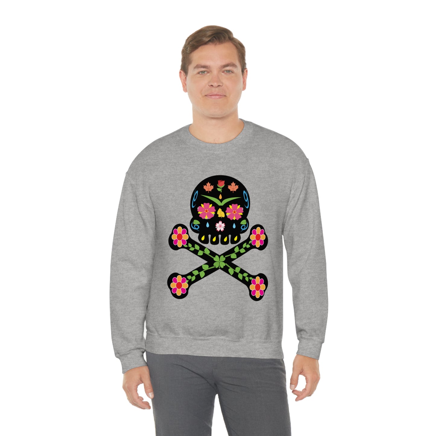 Day of the Dead Skull Crewneck Sweatshirt