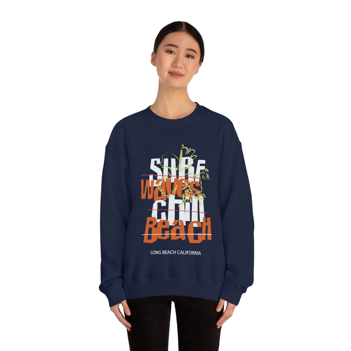 Surf Waves Chill Beach Crewneck Sweatshirt