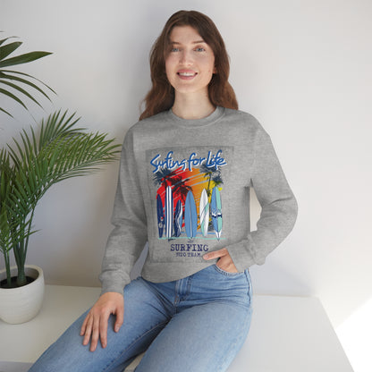 Surfing For Life Crewneck Sweatshirt