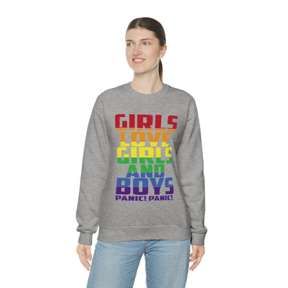 Girls Love Girls and Boys Crewneck Sweatshirt