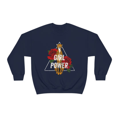 Girl Power Cheetah Edition Crewneck Sweatshirt