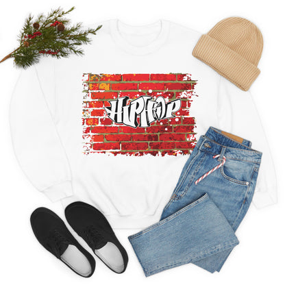 Hip Hop graffiti on the wall Crewneck Sweatshirt