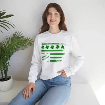 Blessed not lucky St. Patrick's flag Crewneck Sweatshirt