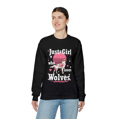 Just A Girl Who Loves Wolves Crewneck Sweatshirt