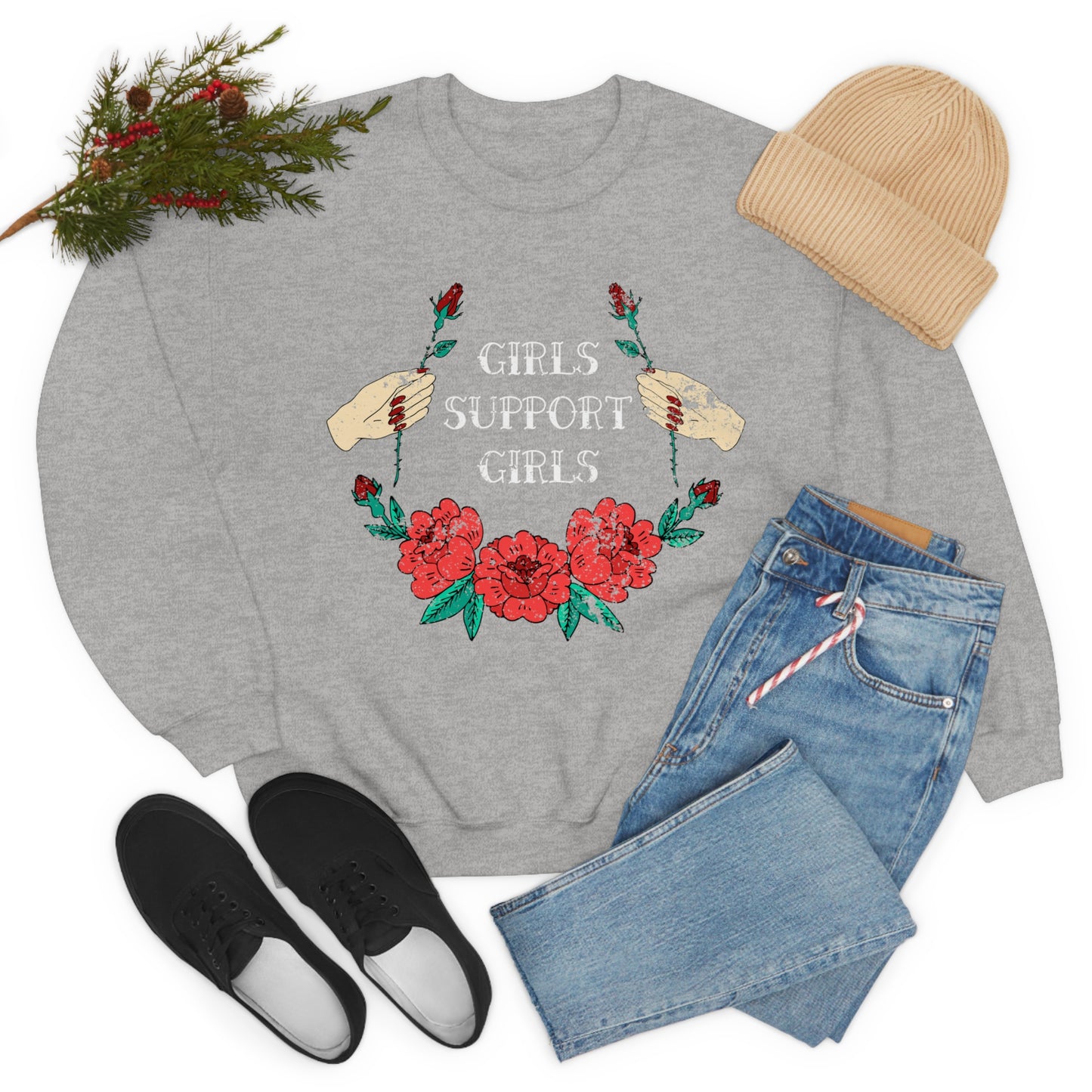 Girls Support Girls Crewneck Sweatshirt